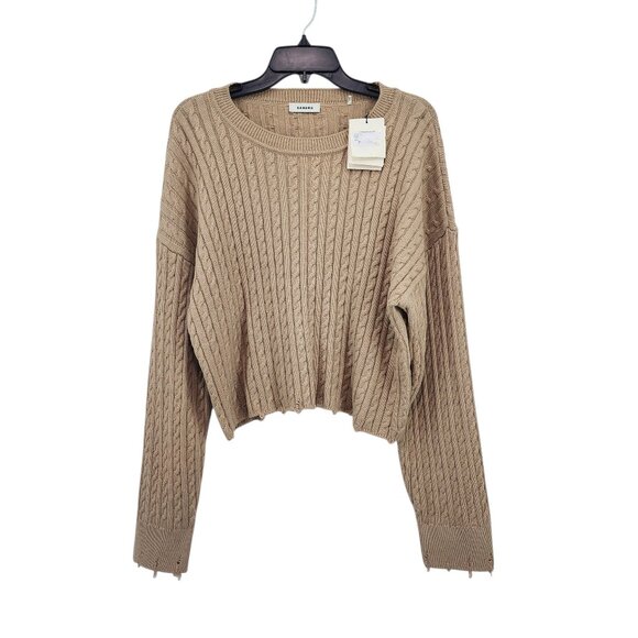 Sandro Women's Alixa Cotton and Wool Blend Cable-Knit Sweater - Picture 1 of 10